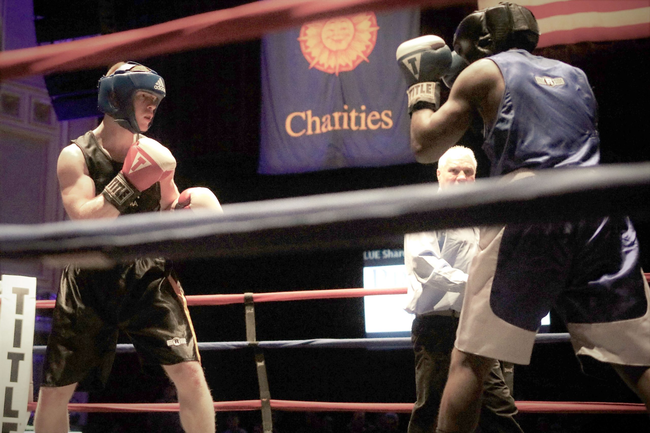 two golden gloves boxers square off